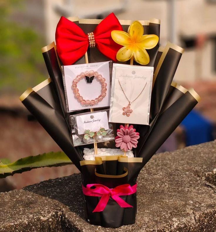 Elegant Handmade Jewelry Surprise Bouquet – Perfect Gift for Her